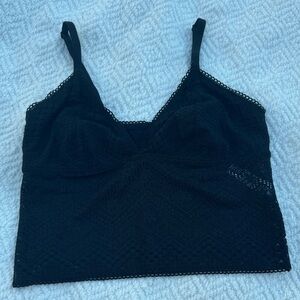Auden Black Longline Lace Bralette Sz S